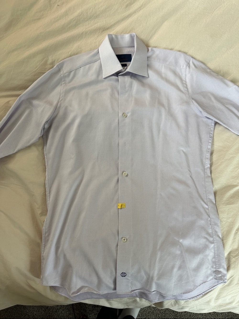 David Donahue Light Blue Dress Shirt with Spread Collar